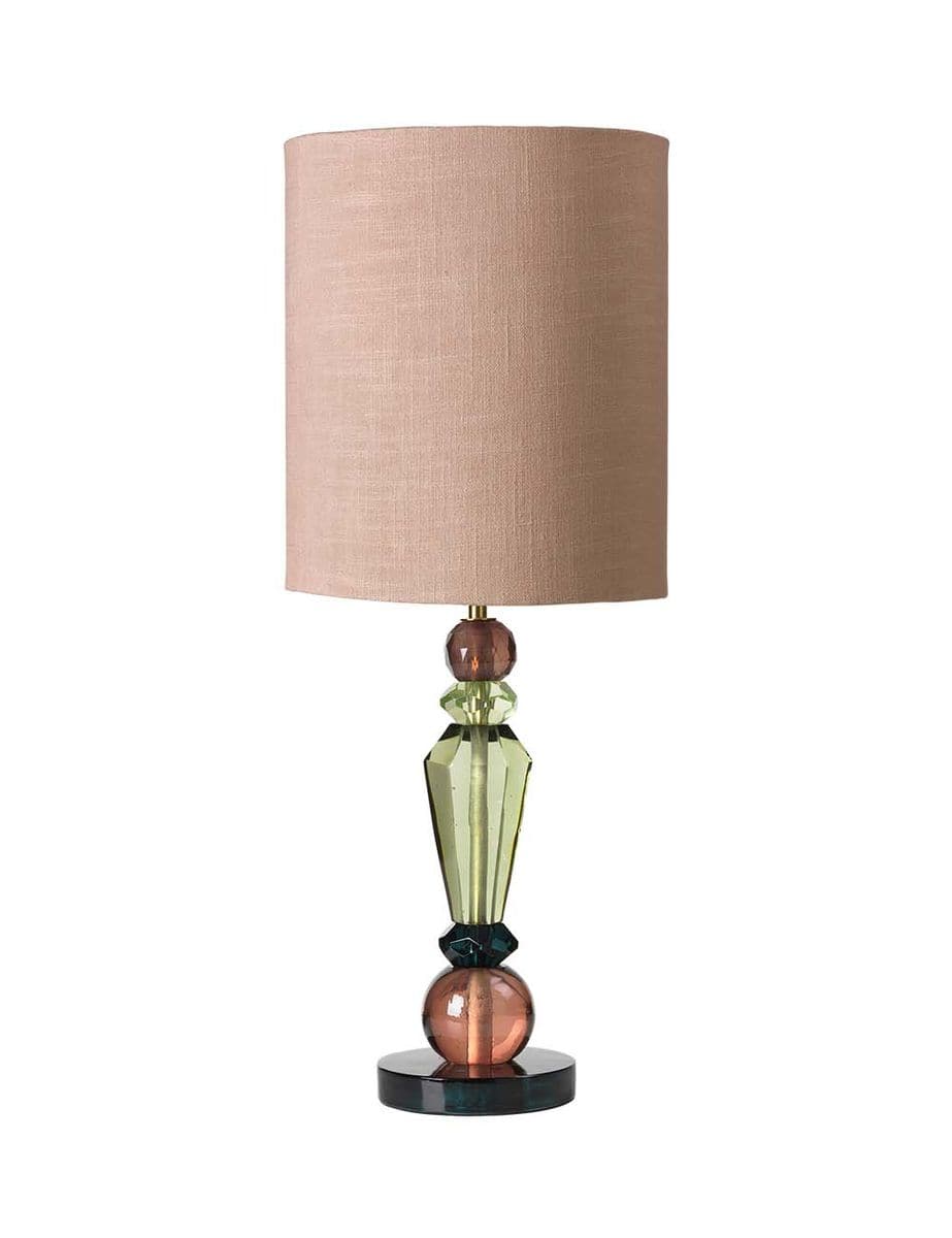 Billede af Caia Glas Lampe MATCHA med Dusty Rose skærm, Cozy Living Copenhagen