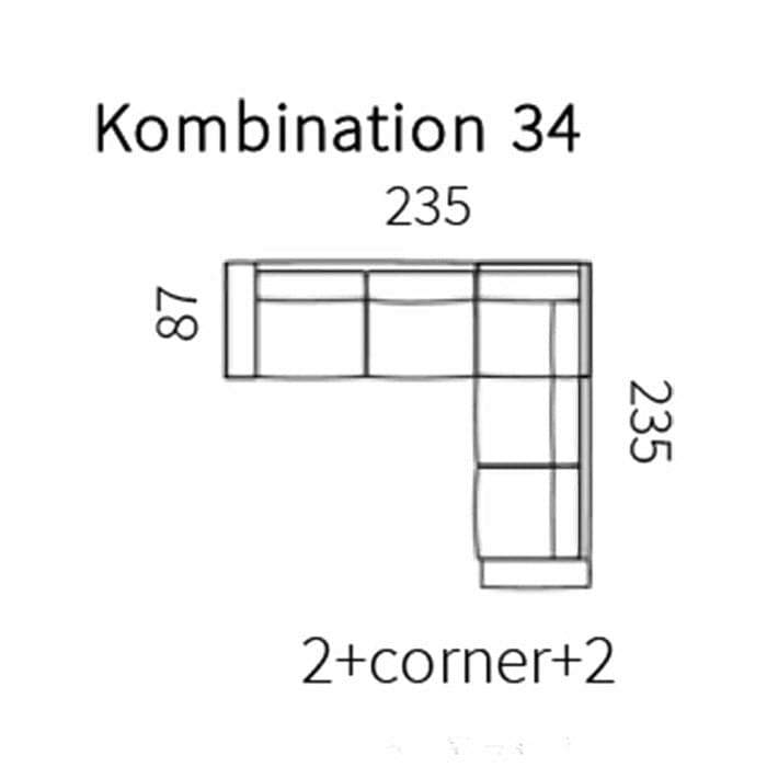 Nabbe Hjørnesofa 2+2 - Vælg Farve, Kragelund