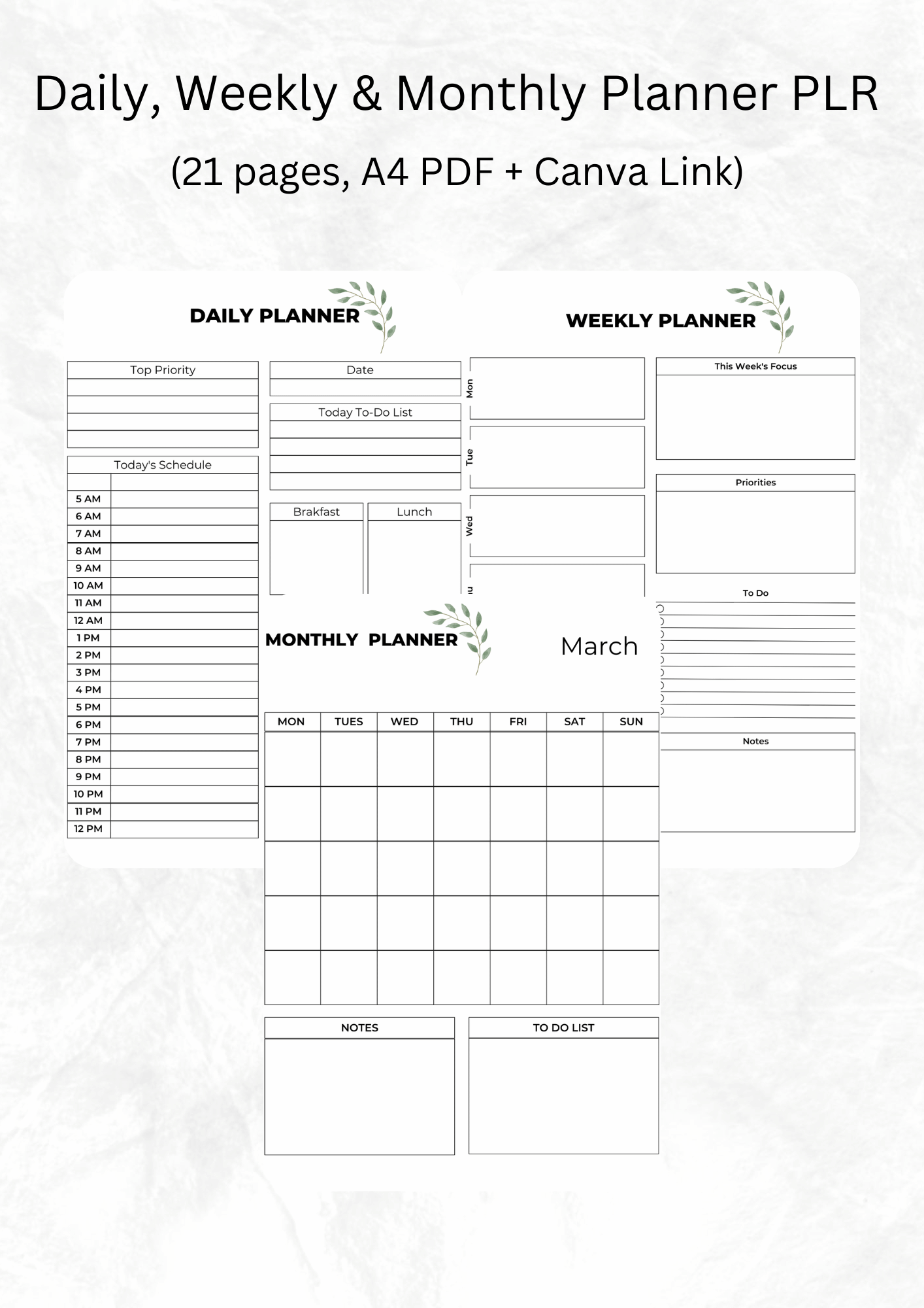 Daily, Weekly & Monthly Planner - KindDesignLab product image