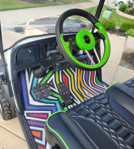 Colorful Golf cart Floor Mats from Dekomats Golf Cart Stuff