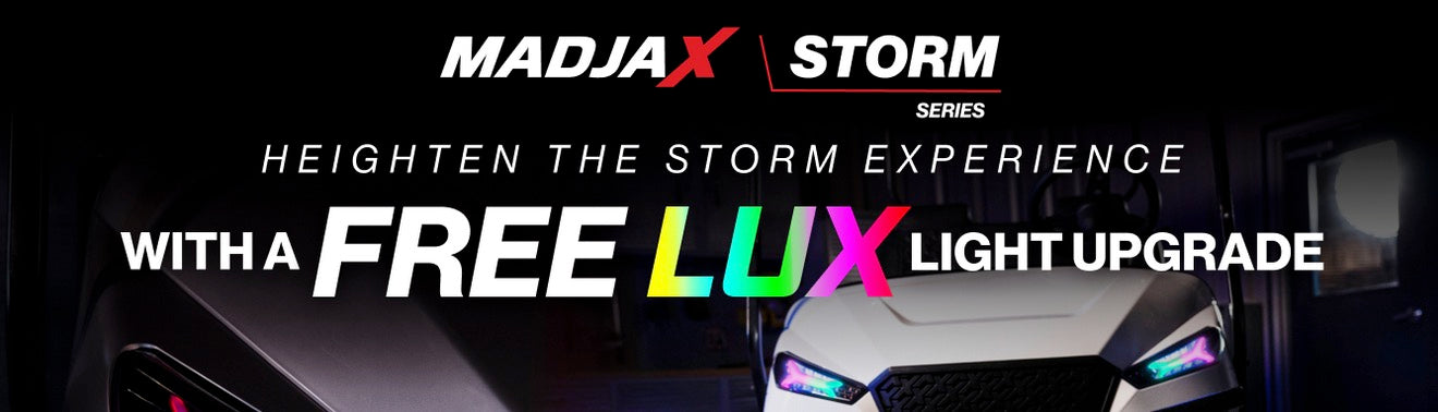 Free LUX light kit upgrade banner for Storm EZGO TXT body kits by Madjax.