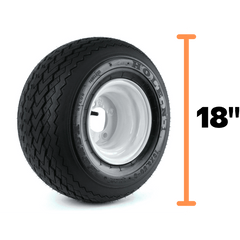 Golf cart tire with 18" in overall diameter