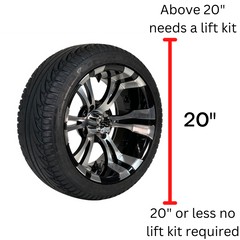 EZGO golf cart wheel and tire size diagram