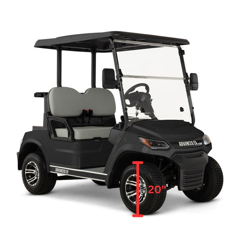 Non-lifted Advanced EV golf cart tire sizing