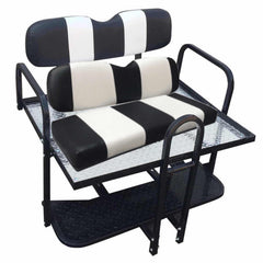 Steeleng Black and White Rear Seat Kit for EZGO TXT/Medalist with matching front seat covers