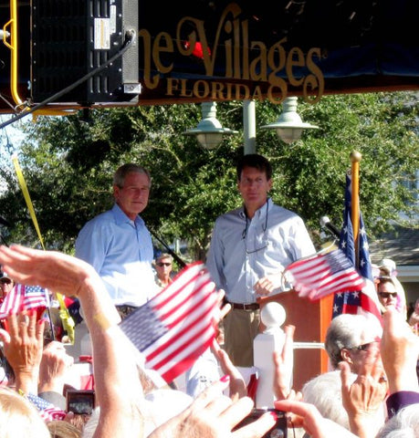 Jeb Bush George W Bush visit The Villages, Florida