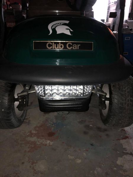 2004 Club Car DS Gas cart. Custom rims and tires, LED lights, Rear seat.  $3400, By Griswold Golf Carts