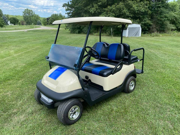 Folding windshield installed on customer's Club Car Precedent golf cart.