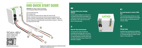 Uno lithium battery quick start guide and information.