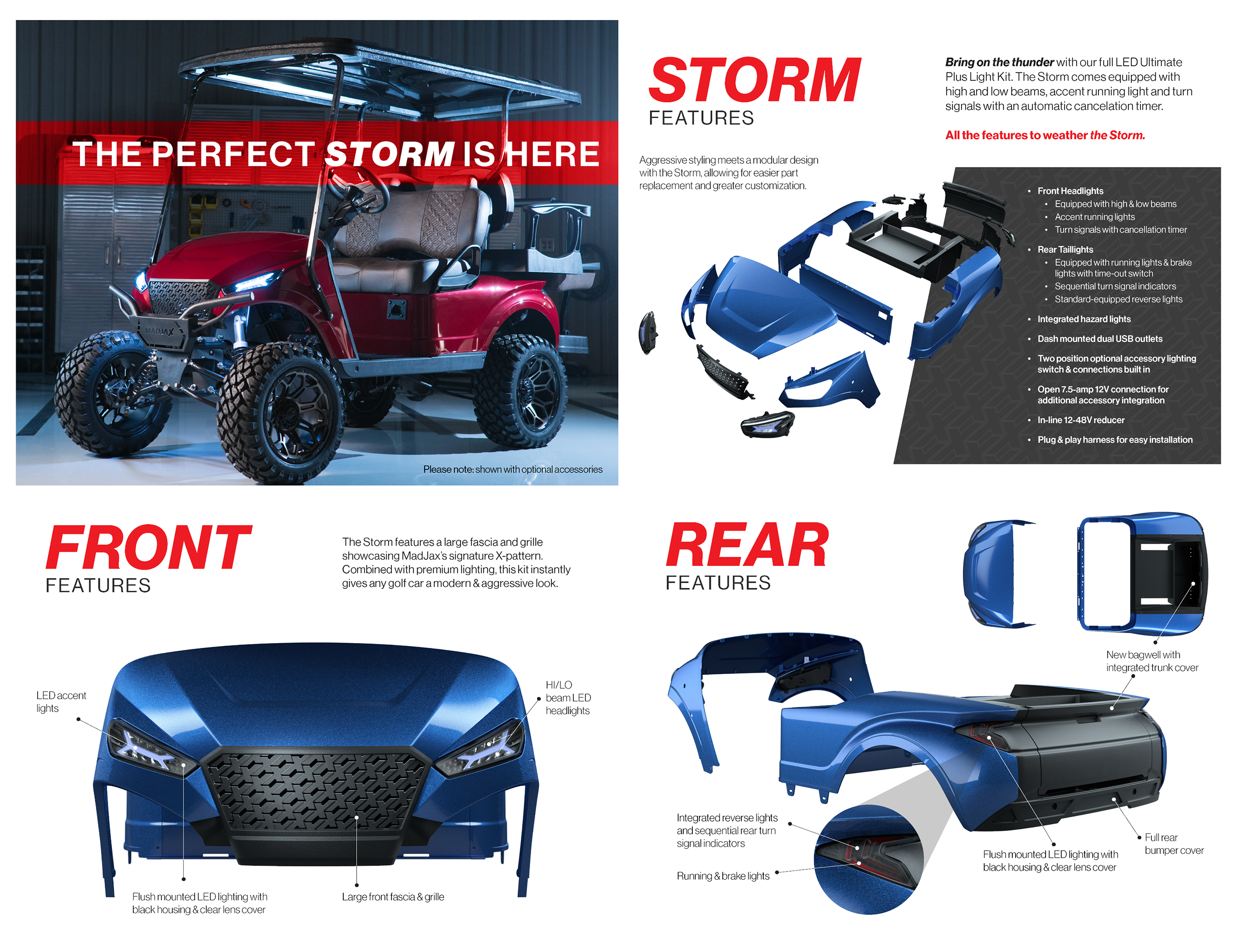 Madjax Storm body kit for EZGO TXT golf cart promotional image.