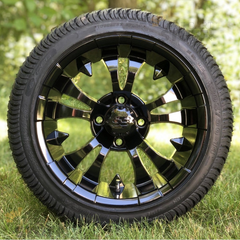 Vampire Gloss Black Wheel and Tire Combo 