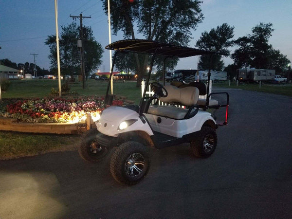 LED light kit installed on Yamaha Drive G29 model golf cart.