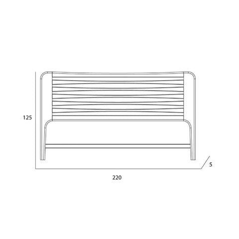 Cabecera King Size Torino Encino - Medidas | CREATA Muebles