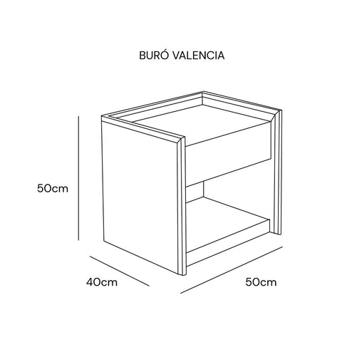 Medidas Buró Valencia | CREATA Muebles