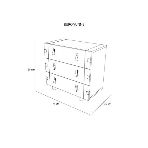 Medidas Buró Yunne | CREATA Muebles