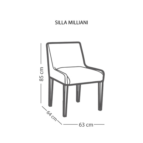 Medidas Silla Milliani | CREATA Muebles