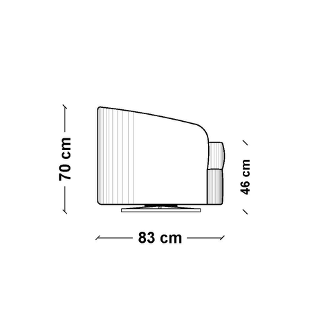 Medidas Sillón Thomson Giratorio 85cm | CREATA Muebles