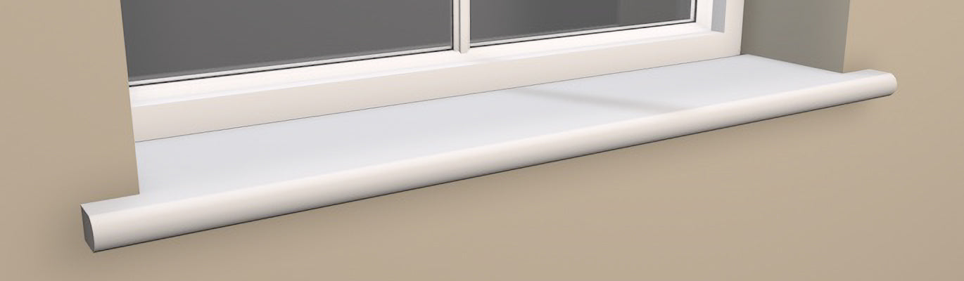 Pre-Primed Window Board shown fitted at the base of a window