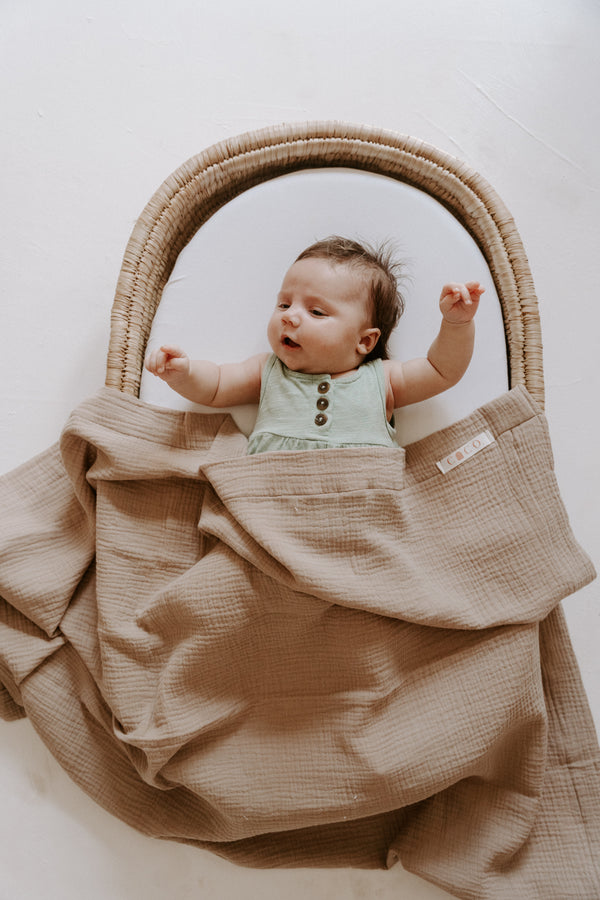 Mocha Swaddle | Brown Muslin