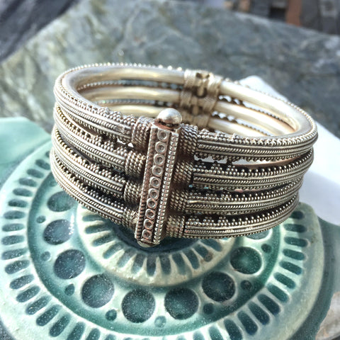 large sterling silver statement bracelet