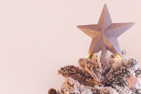 Une étoile de noël en argent