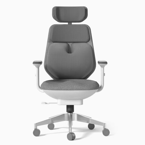 Gaming Stoel - Dubbele airbag lendesteun - Ergonomische Bureau Stoel - Lendeverwarming - Nylon wielen - Grijs