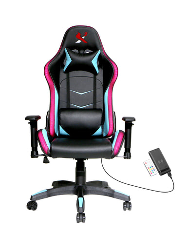 X2 Gaming Stoel - PVC Leer - RGB Lichten - Nylon wielen - Bureau Stoel - Ergonomische Ontwerp