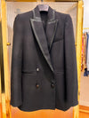 Blazer nero profili in raso