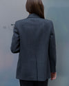 Gray herringbone cashmere blazer