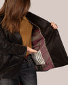 Dark brown leatherette blazer