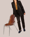 Dark brown leatherette blazer