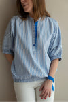 COMFORT Shirt Light Blue Cotton Striped