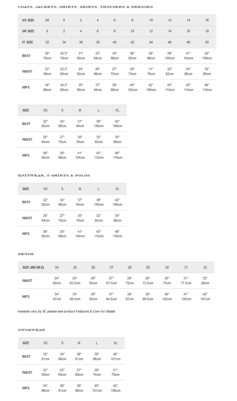 Ralph Xl Size Chart