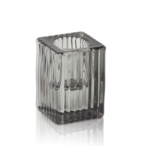 Enzo Vintage Glass Candle Holder Smoke