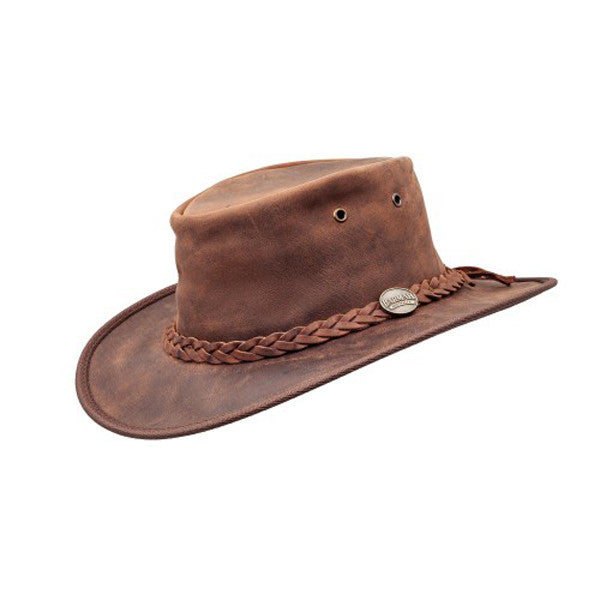 Foldaway Cowhide Hat Dark Brown - The Panton Store