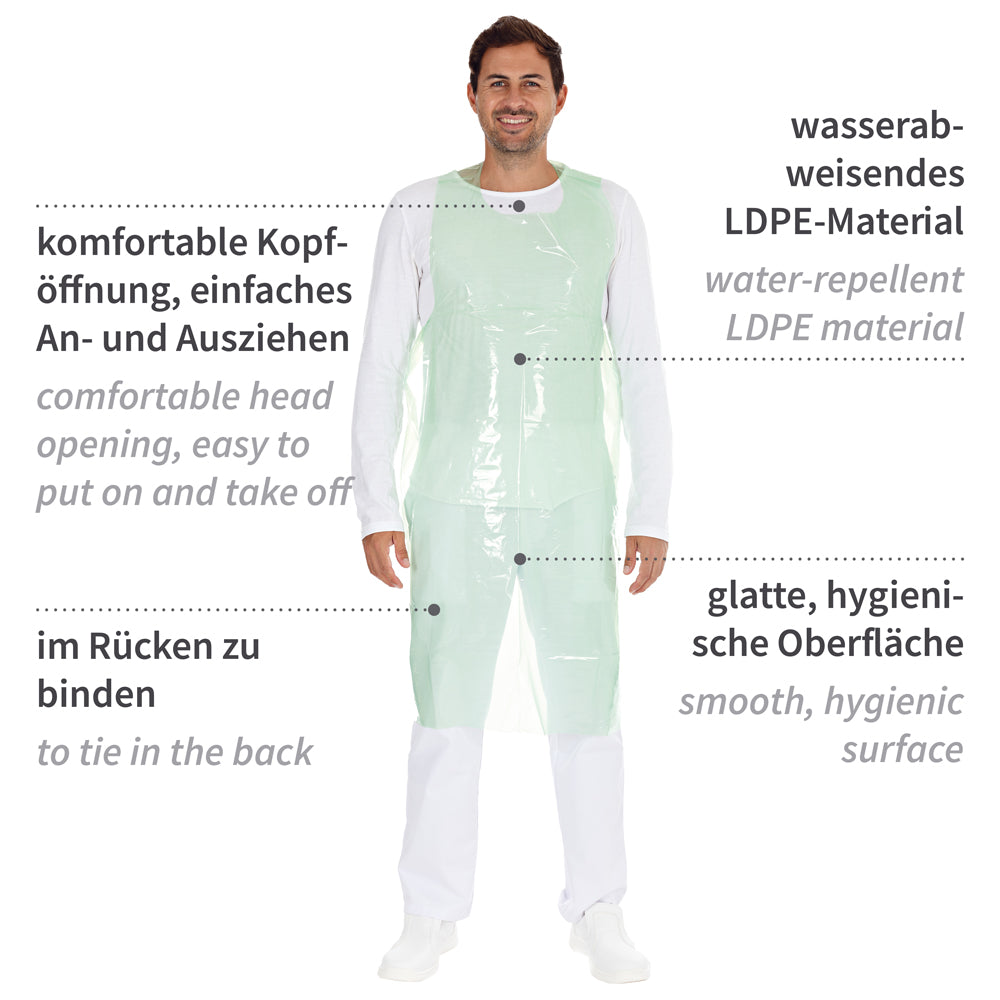 Einwegschürzen auf Rolle, 35my | LDPE / Karton mit 50er Pack