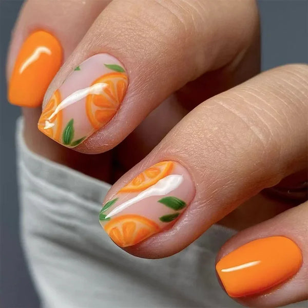 24Pcs Pink Flower Press-On Nails Set 9