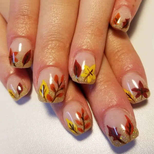 24Pcs Pink Flower Press-On Nails Set 29