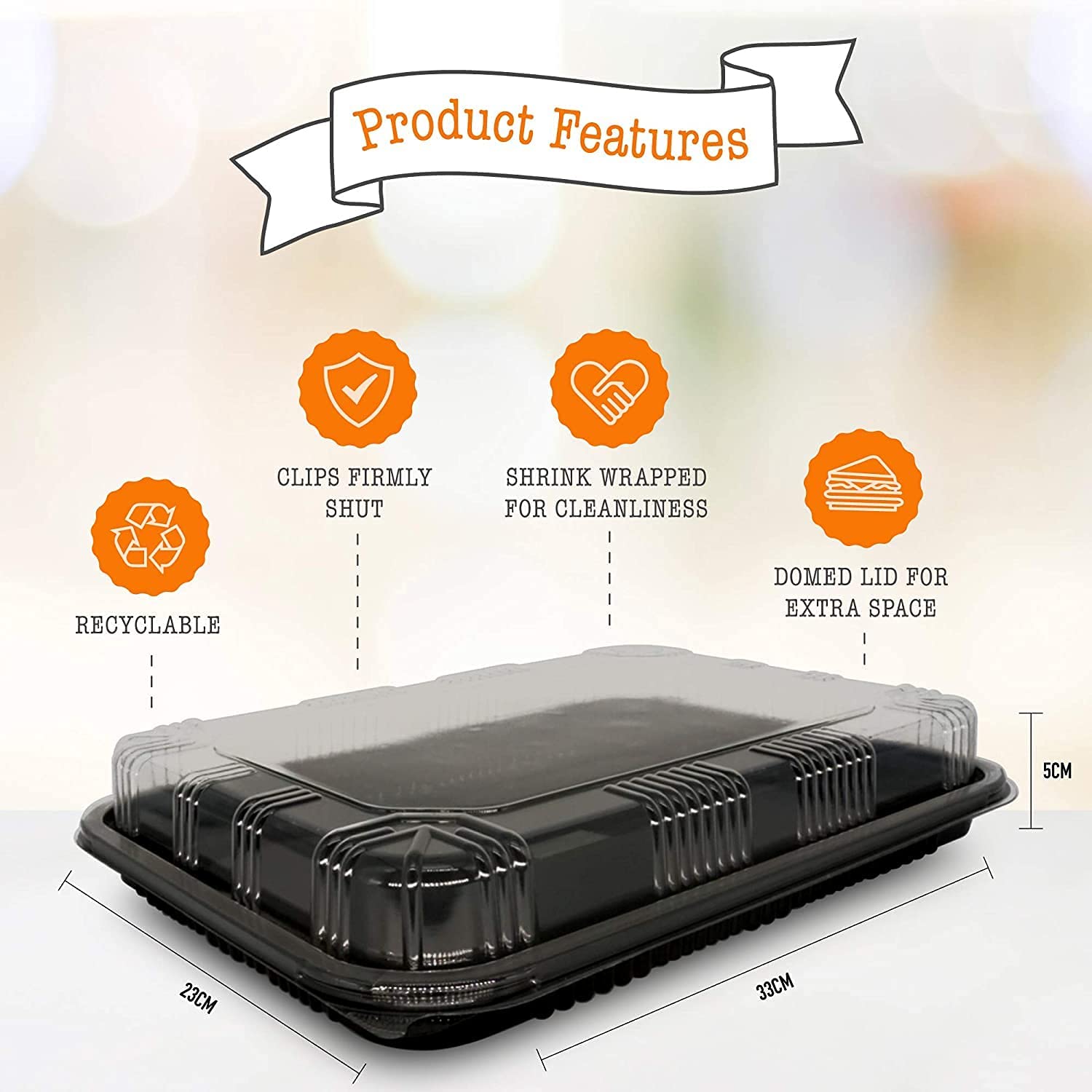 Product features of the sandwich trays with lids