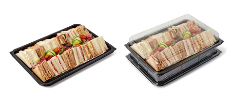 Sandwich tray one open with no lid and other one with lid