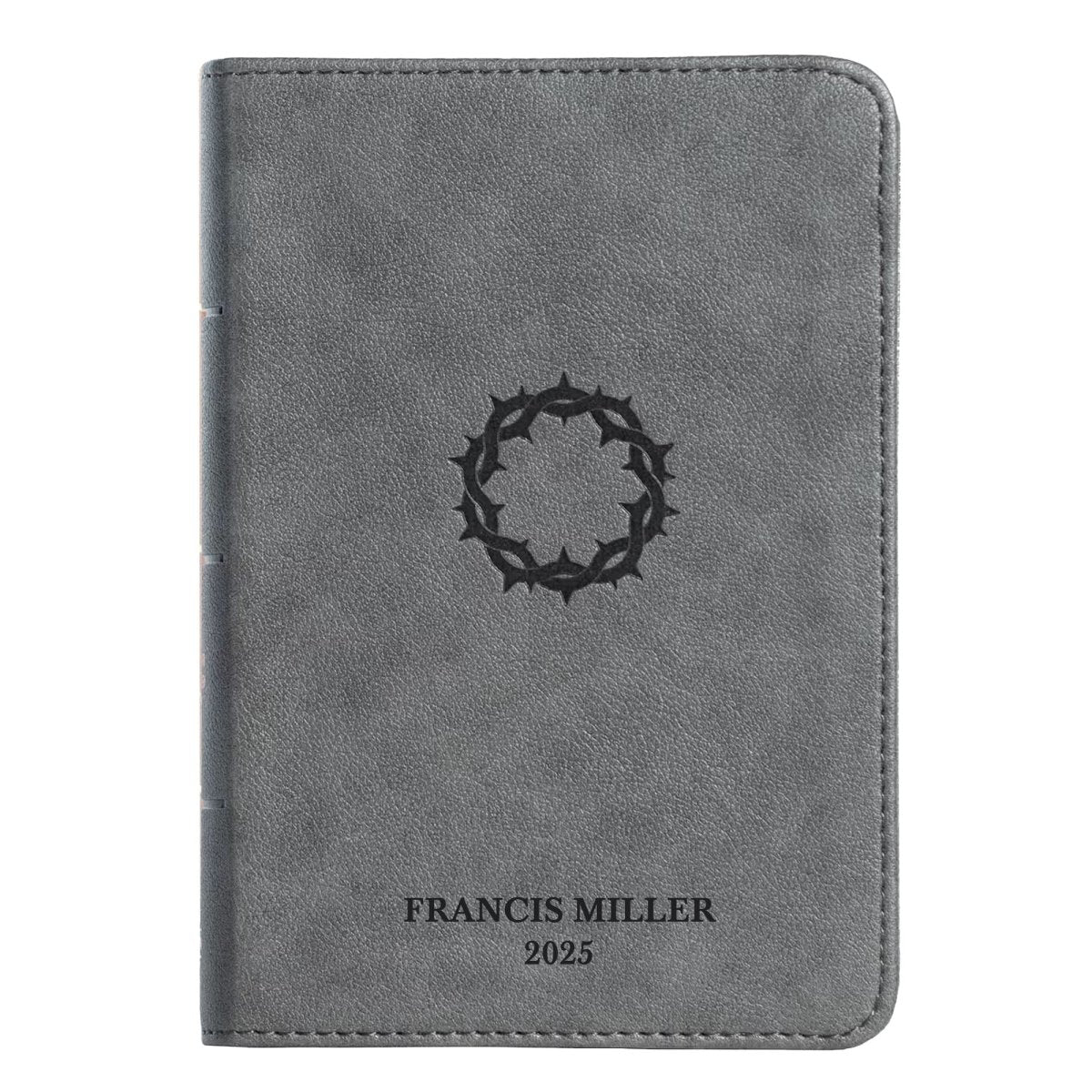 Custom Personalized Small CSB Holy Bible | Compact Faux Leather | Small Text | Gray | Shepherds Shelf