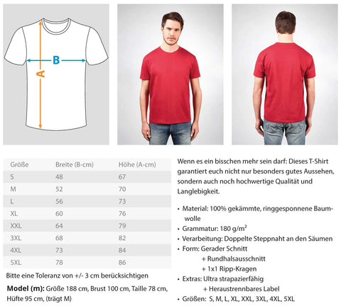 Größenangaben-Herrenshirt