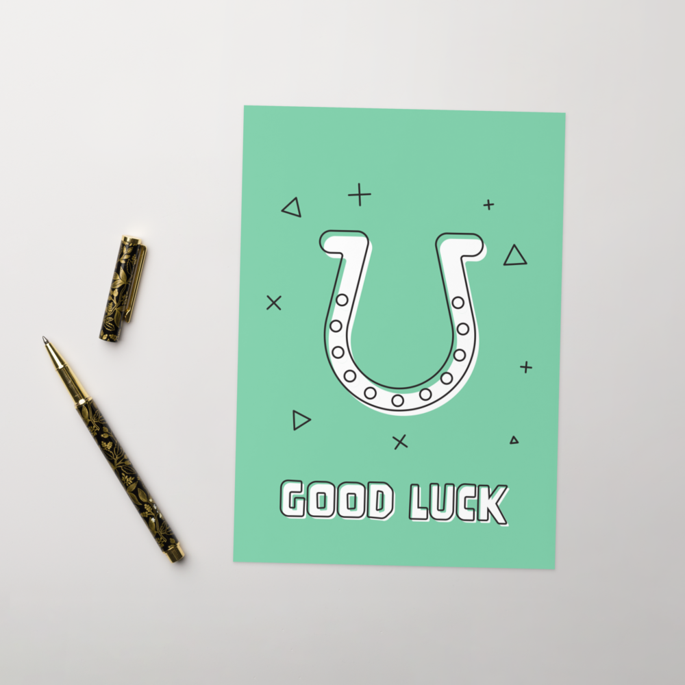 Good Luck (Horseshoe) - Greeting card for good luck