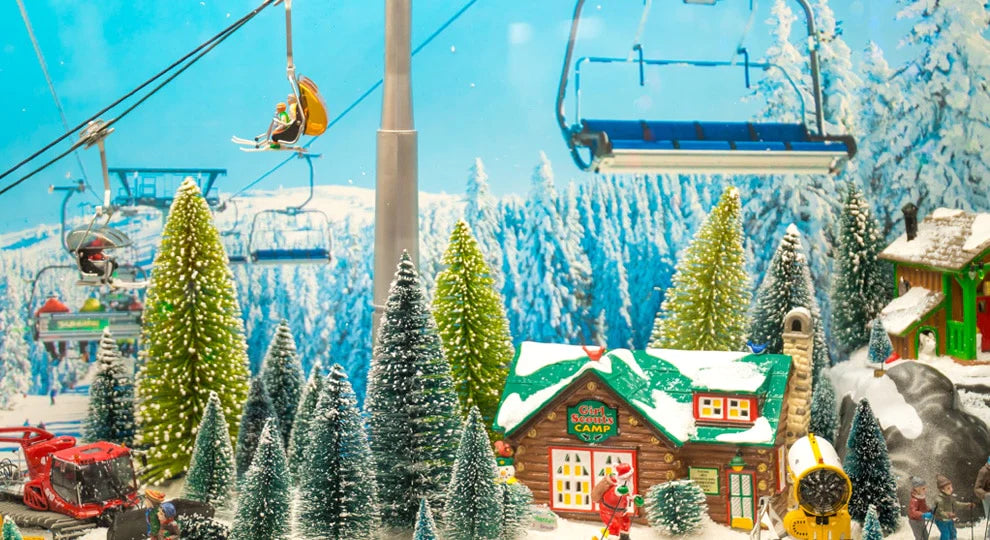 Christmas village with a ski lift