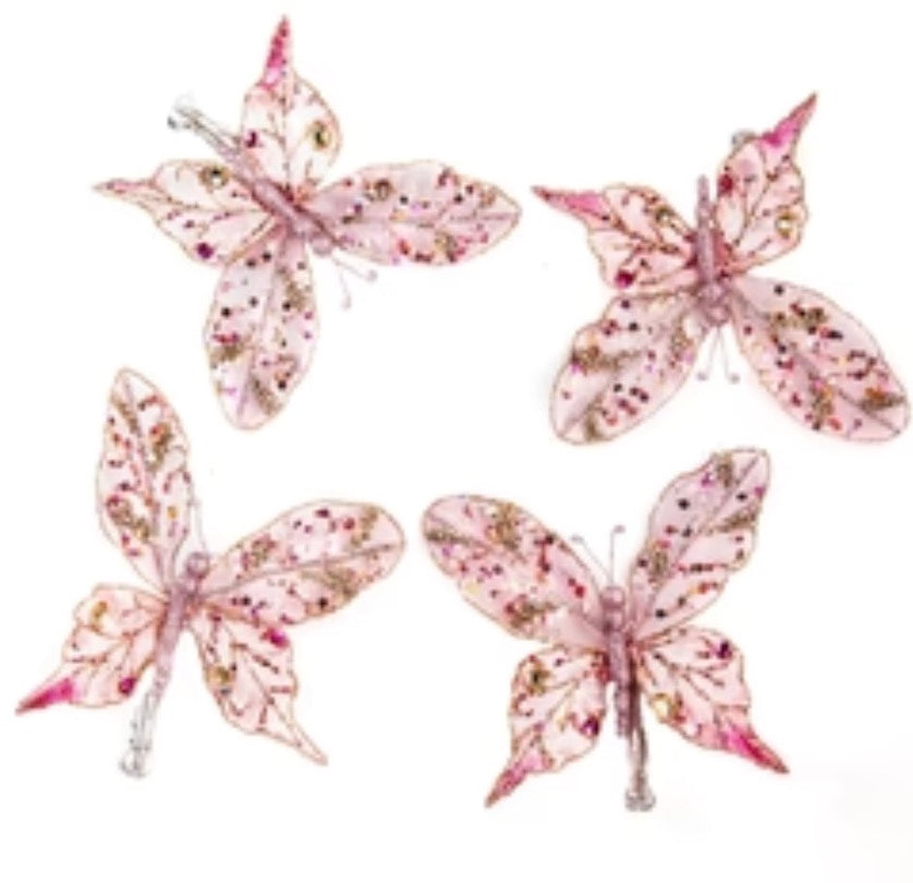 Pink butterfly spring and Easter decor