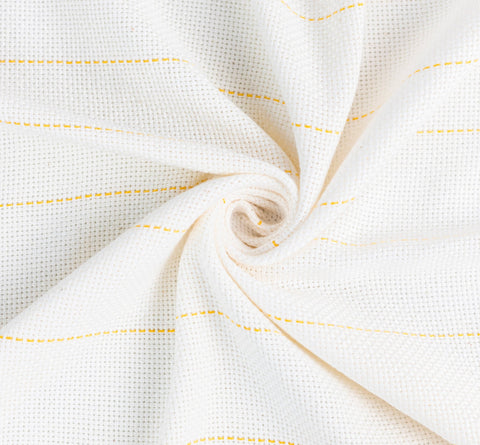 White tufting fabric with yellow line