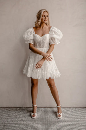 Jenny Shimmer Wedding Rehearsal Dinner Dress - CBB Market  - Rehearsal Dinner Dress For Bride