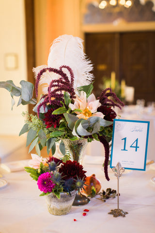 burgundy and green florals by Gorgeous and Green for wedding Berkeley City Club