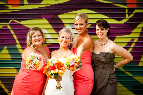 Bride and the girls in the Mission florals by Gorgeous and Green