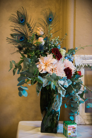 Entrance florals with a vintage twist by Gorgeous and Green, wedding Berkeley City Club